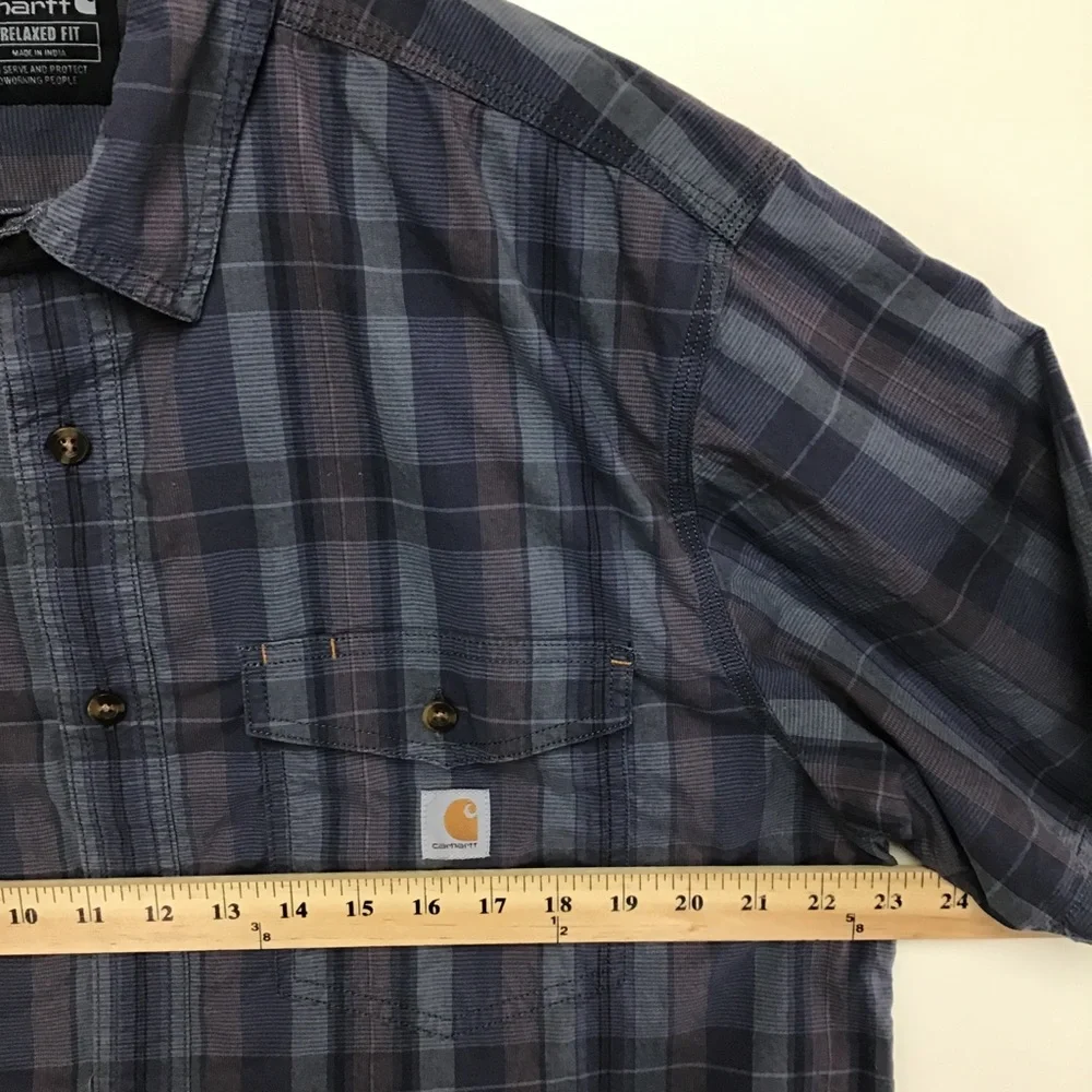 Carhartt Rugged Flex Regular Fit mens short sleeve button down casual shirt - Picture 7 of 10